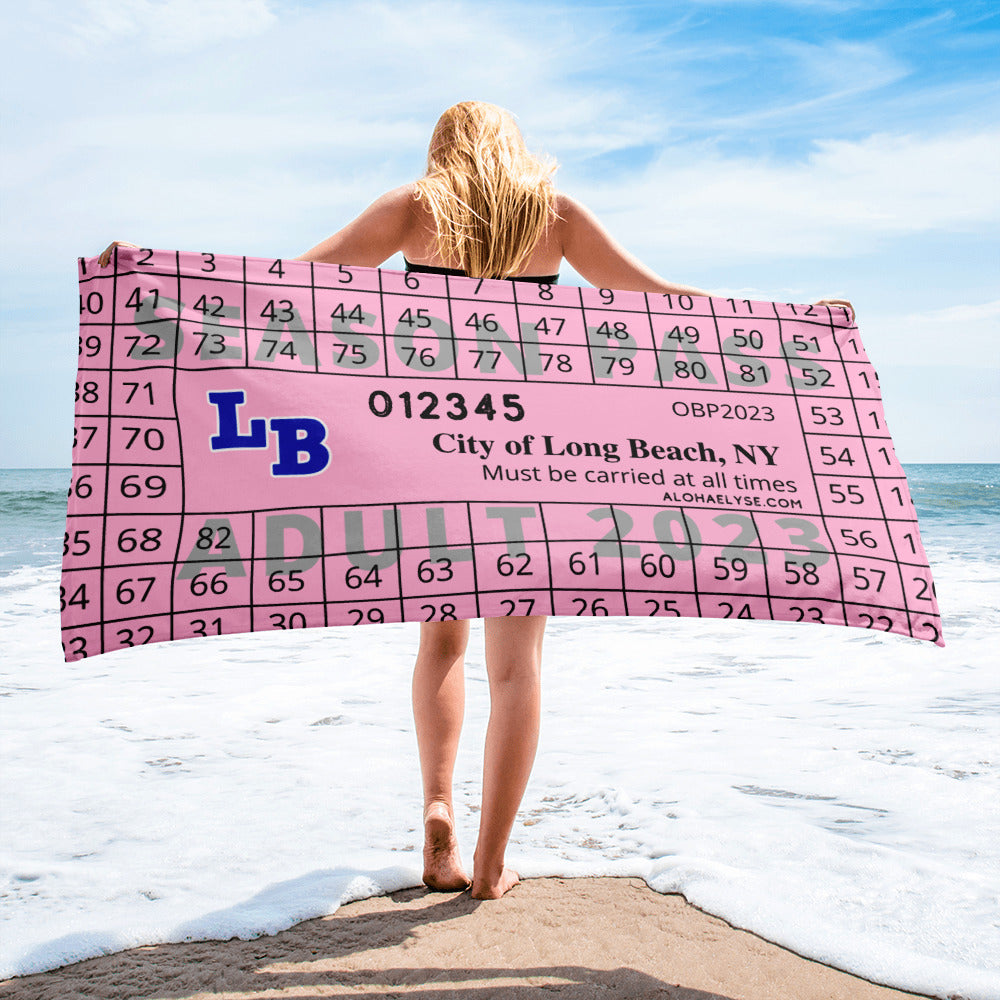 Long Beach NY Beach Pass Towel 2023