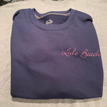 Load image into Gallery viewer, Navy Blue Lido Beach Women’s Crewneck Sweatshirt
