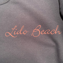 Load image into Gallery viewer, Navy Blue Lido Beach Women’s Crewneck Sweatshirt
