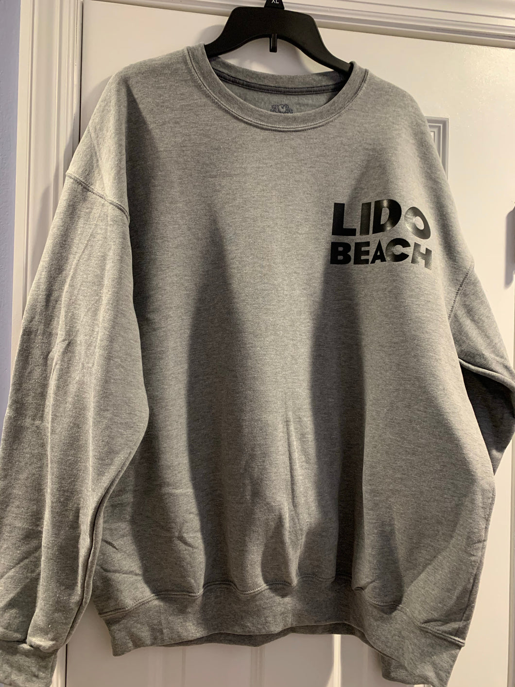 Gray Lido Beach NY Crewneck Sweatshirt